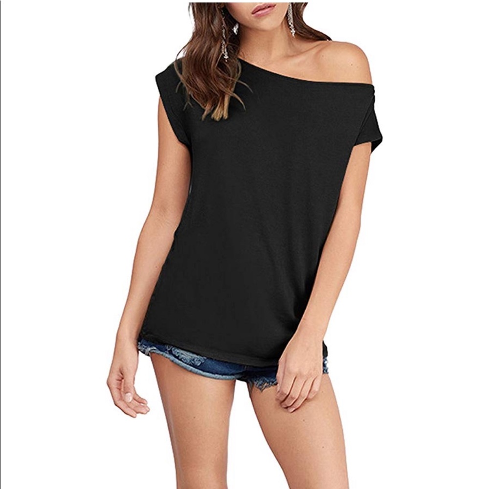 Casual Off Shoulder Short Sleeve T Shirt